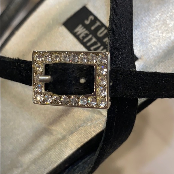 Stuart Weizmann Elegant Evening Satin Pointed Toe Embellished Heels - Picture 5 of 11